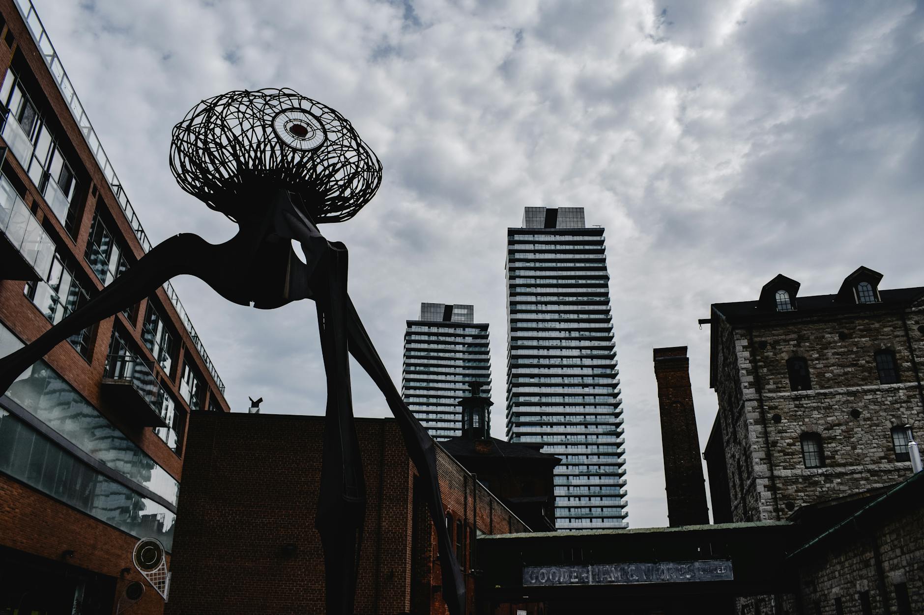 Distillery District Toronto cobblestone streets and Victorian-era industrial buildings