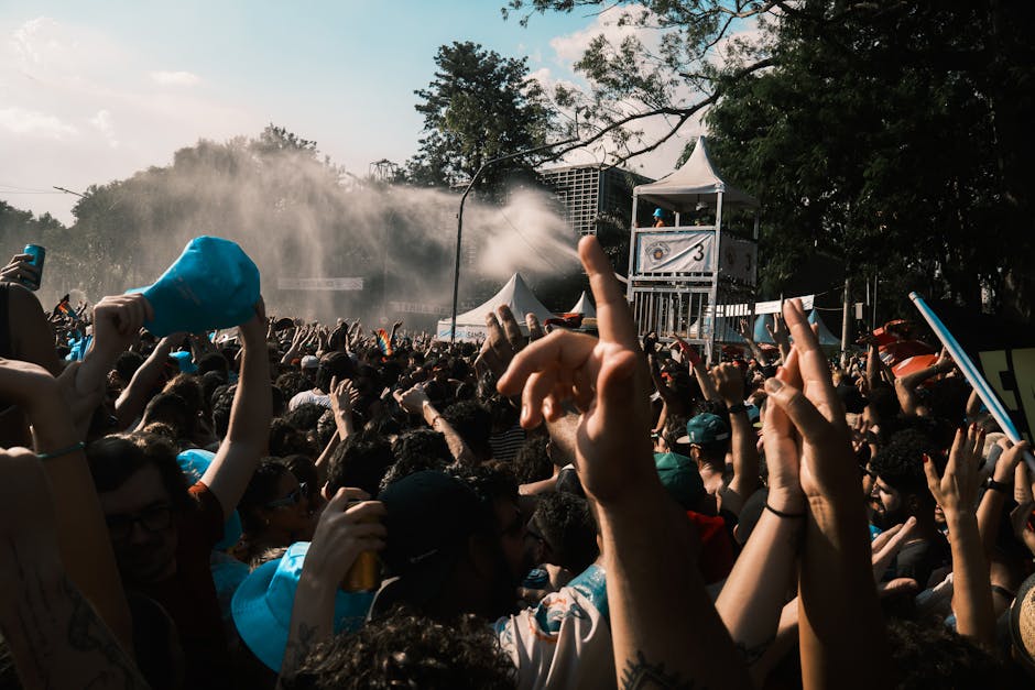 Crowd enjoying an outdoor summer festival