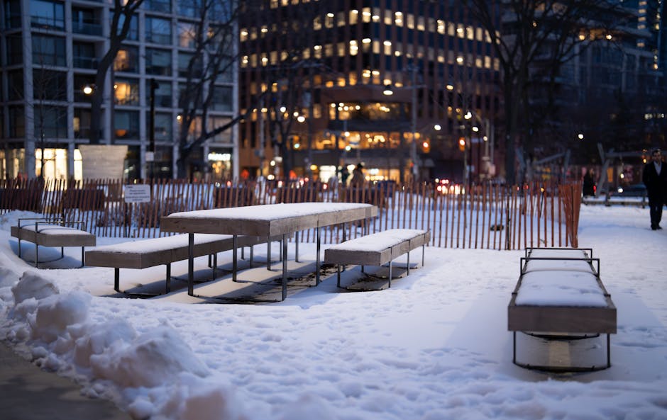 Toronto cityscape covered in winter snow