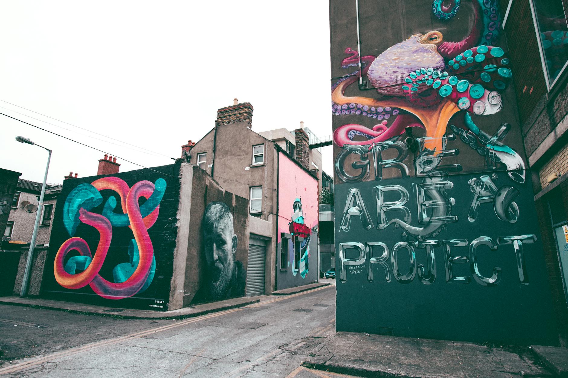 Art galleries Toronto graffiti alley street art murals colorful