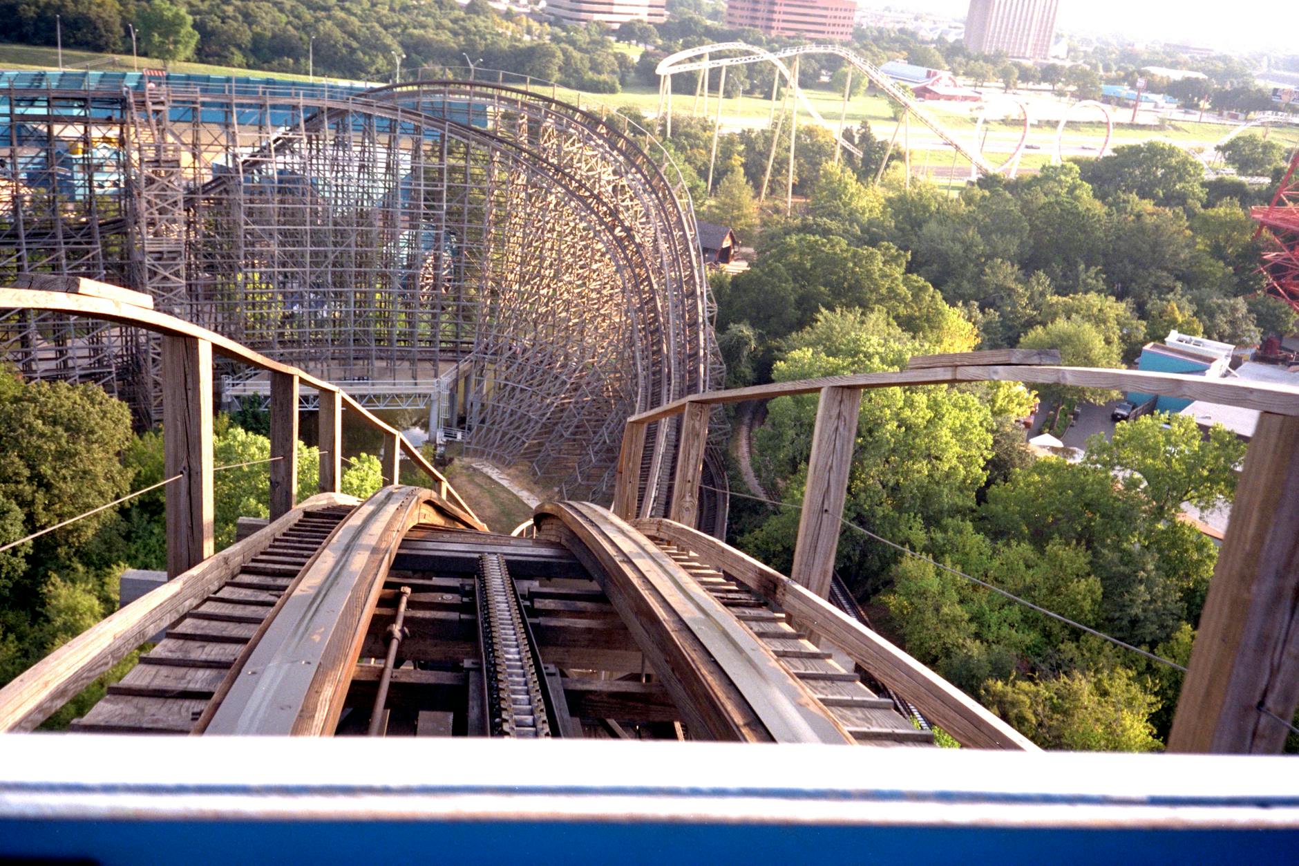 Canada's Wonderland roller coaster track loops vertical drop