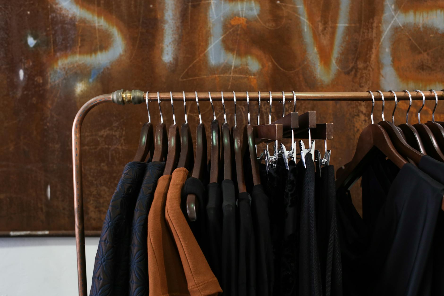 Kensington Market Toronto vintage shop with clothing rack