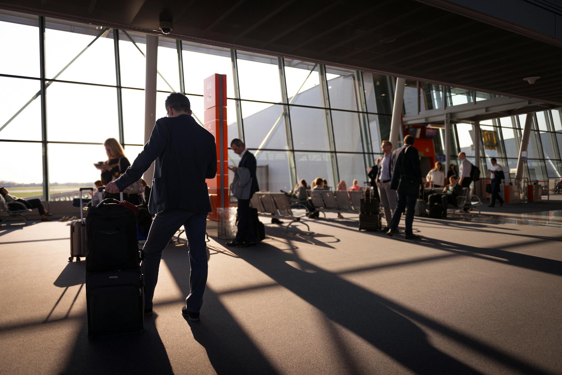 Toronto Pearson Airport terminal with passengers and luggage