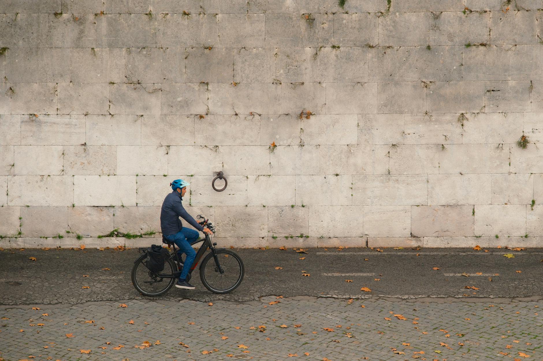 Toronto bike share rider on city street with bike lane
