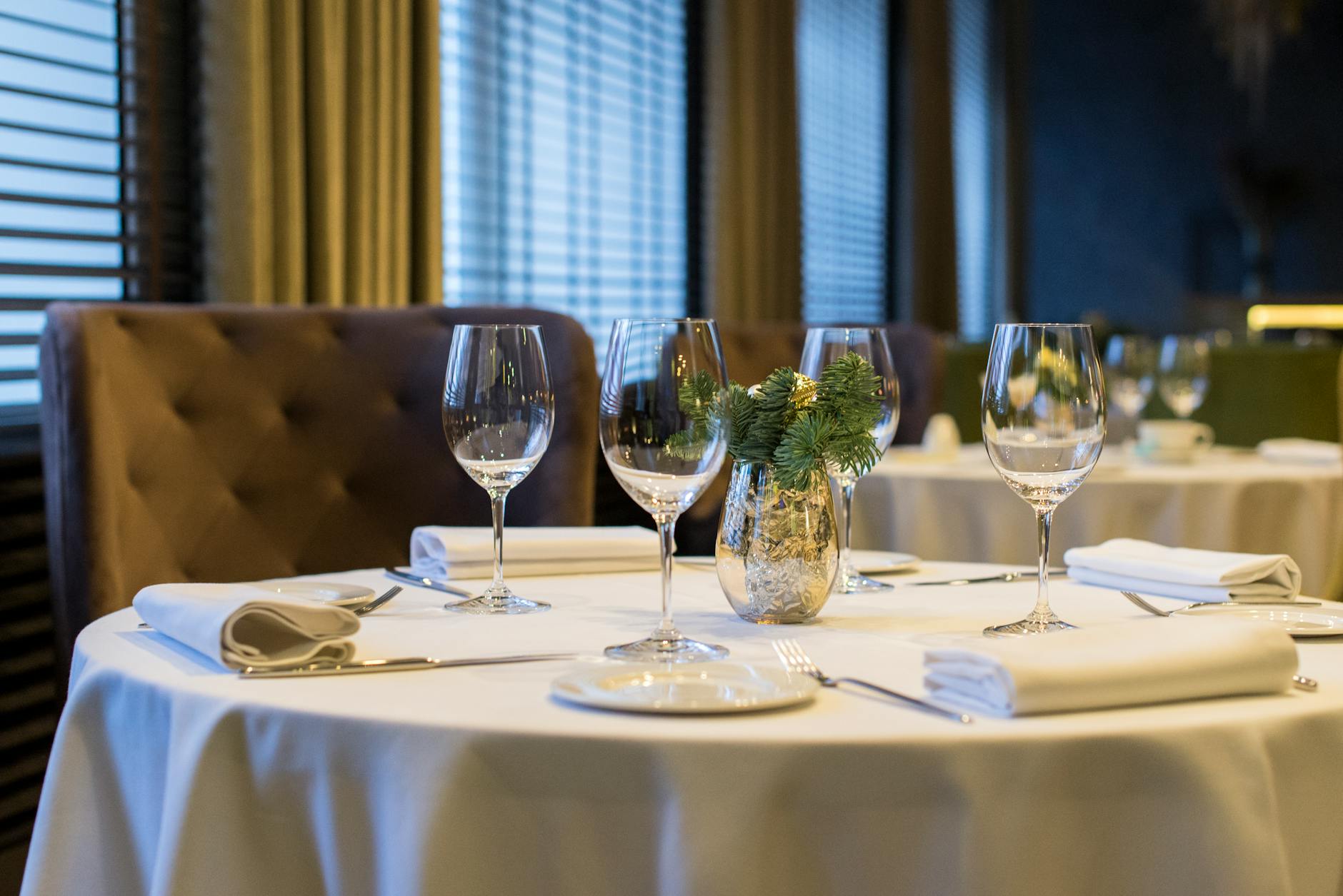 Yorkville Toronto upscale restaurant interior with elegant table setting